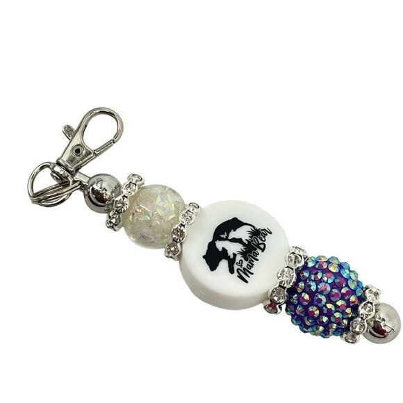 Keychain purse charm Beaded Keychain For Women, Bar Keychain, Silicone bead keyc - Picture 1 of 6